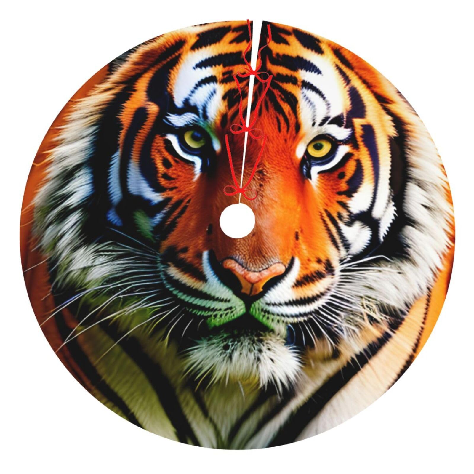 Jupe de sapin orange tigre pour une decoration de Noel exotique et festive