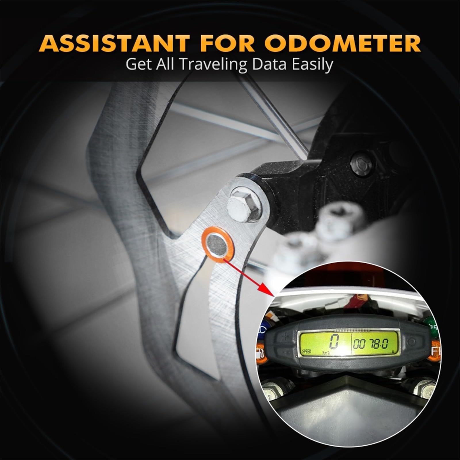 Couvercle de Protection de Disque Aimant de Rotor de Compteur de Vitesse/odomètre pour Moto KTM 125-530 XC XC-W TPI Six Days EXC-F Six Days 2003-2023(A)