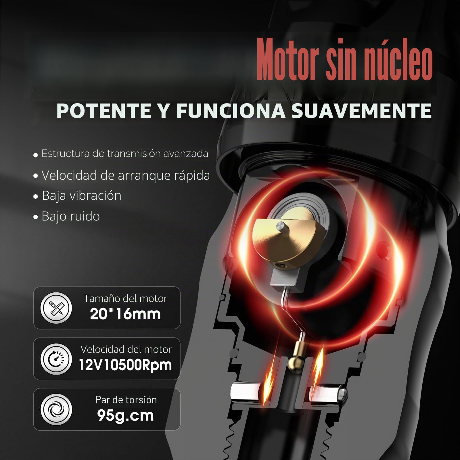 Xnet Titan Máquina de tatuaje, pistola de tatuaje profesional con batería de 2400 mAh, motor sin núcleo, pantalla a color, suministro de equipo de tatuaje para artistas profesionales del tatuaje
