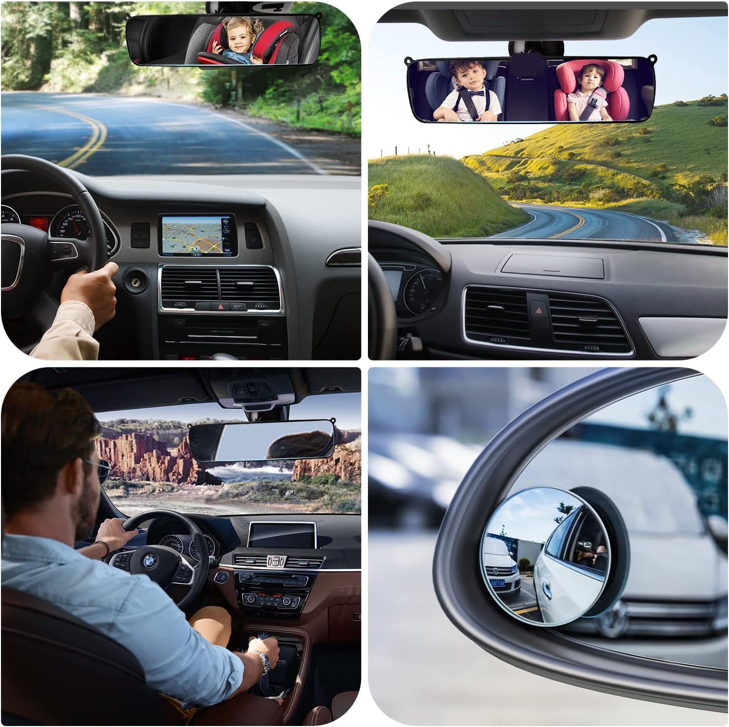 KITBEST Specchietto Retrovisore Per Prova Di Guida Specchio Interno Per Auto Adesivo Regolabile Specchietto Per Istruttore Di Guida Per Studenti Con Ventosa Per Auto SUV Camion 250 X 71 Mm - Foto 10