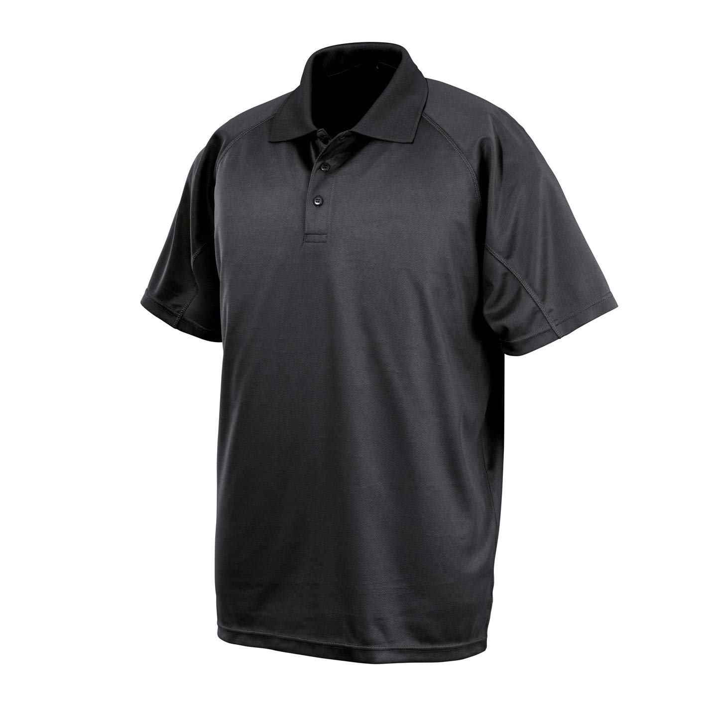 Spiro Men's Black Unisex Impact Performance Polo Shirt: Quick Dry, Size L