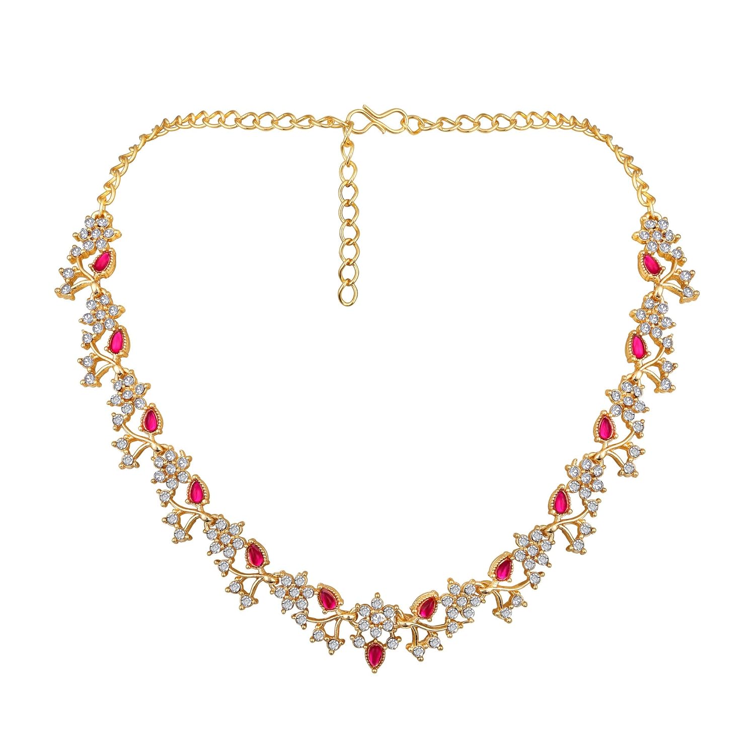 Atasi International American Diamond AD with Colorful Crystal Necklace Jewellery Set for Women/Girls | Perfect for Weddings, Parties & Festive Occasions - Image 6