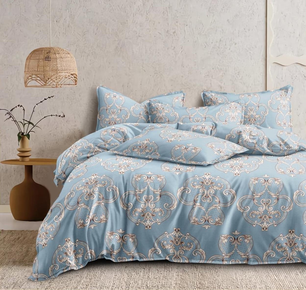 Rvans creations Premium Cotton Feel XXL Super King Size Bedsheets 108"X108" with 2 King Size Pillow Covers Feet, 275 X 275 cm (Big Patta) (B0DBLVF3G5) Amazon Price History, Amazon Price Tracker