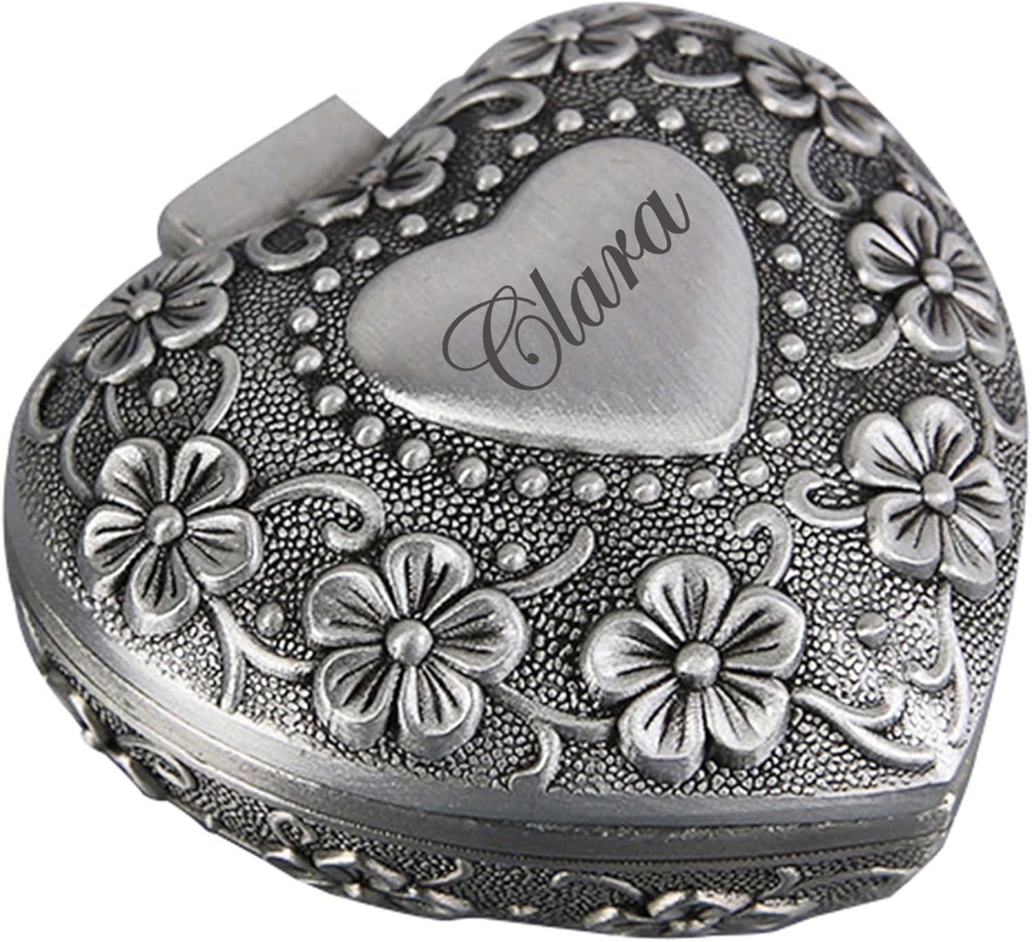 Custom Vintage Small Jewelry Box, Heart Shaped Jewelry Gift Box for Necklace, Bracelet, Rings, Earrings - Cute Metal Trinket Box for Women Girls Teens Mom Daughter Sister Friend on Christmas Birthday