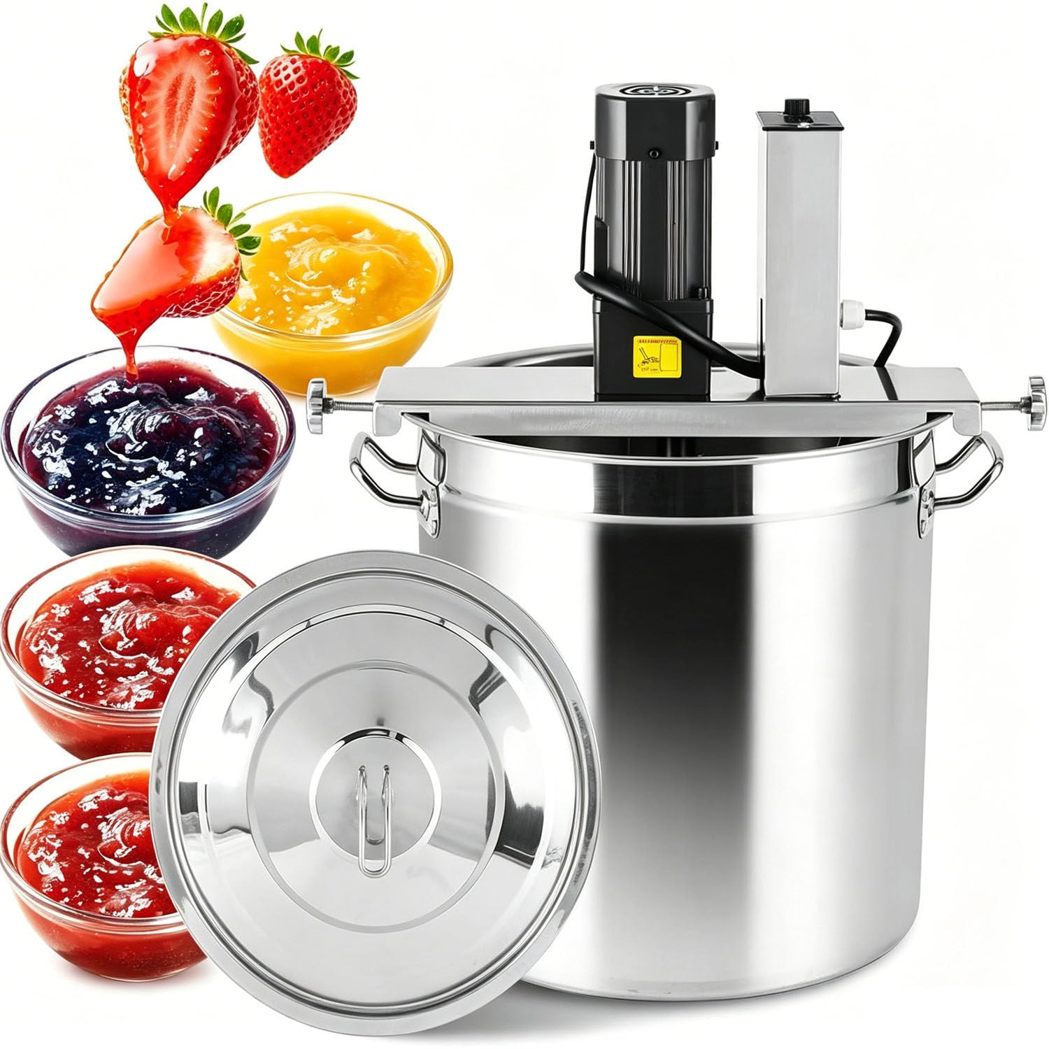 UORDBY Electric Jam Mixer,40L Automatic Food Mixer,Automatic Pot Stirrer for Cooking,Stirring Speed Adjustable,One-button start 20L