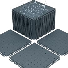 jxgzyy Pack of 24 Modular Interlocking Floor Tiles, 30.5 x 30.5 cm, Non-Slip Sports Floor Tiles, Outdoor Sports Field, DIY Floor Mats for Outdoor Use, Basketball, Tennis, Badminton, etc