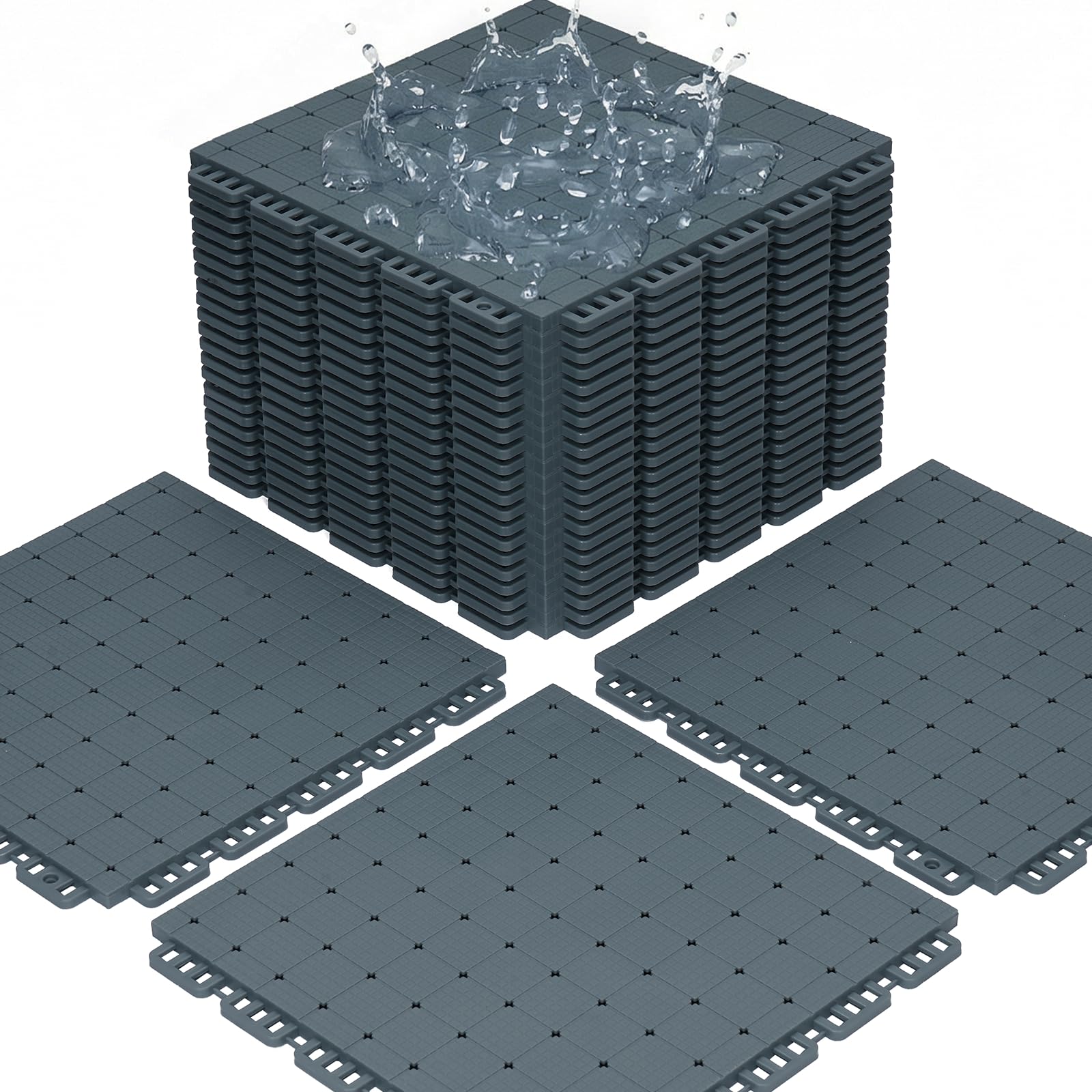 jxgzyy 24 STK Bodenschutzmatte Puzzlematte Set Sportmatte Gymnastikmatte Fitnessmatte Gummimatte Fallschutzmatten Outdoor Trainingsmatte Turnmatte Für Zuhause & AußEnbereich