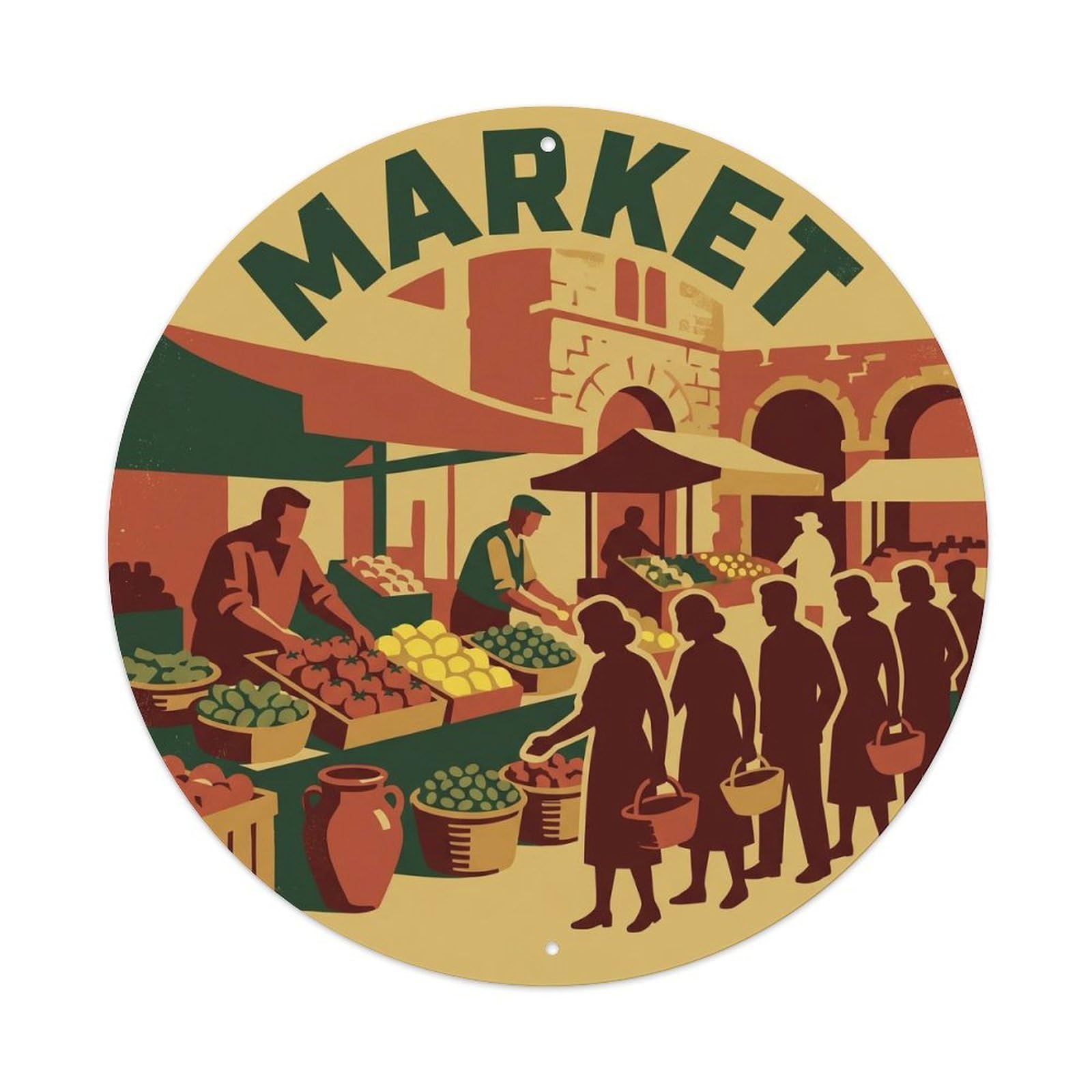 Olhnbad Style Palma Market Mallorca Heritage Balearic Cultural Scene Metal Tin Sign
