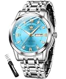 Mens Diamond Watch Luxury Business Dress Wrist Watches Quartz Stainless Steel Waterproof Luminous Day Date