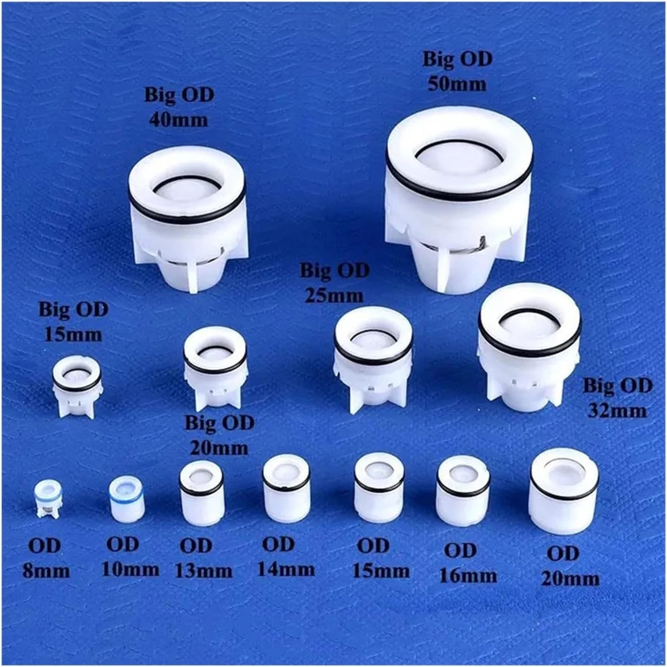 1~10 pezzi 8 50 mm plug-in in plastica valvola di non ritorno ritegno a molla contatore dell'acqua antigoccia(Large Flow Od 50mm,10Pcs)