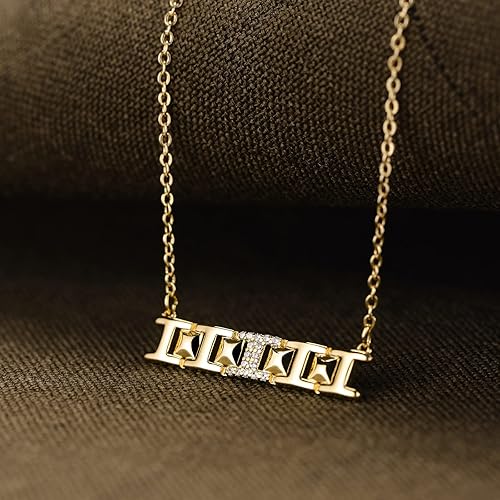 Miniatura 5 de MTMY Collar con colgante de oro para mujer, chapado en oro de 14 quilates, delicado collar de oro simple, joyería delicada