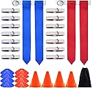 Flag Football Set, 14 Player/ 28 Player Football Flags and Belts Set, Includes Belts, Football Flags, Cones