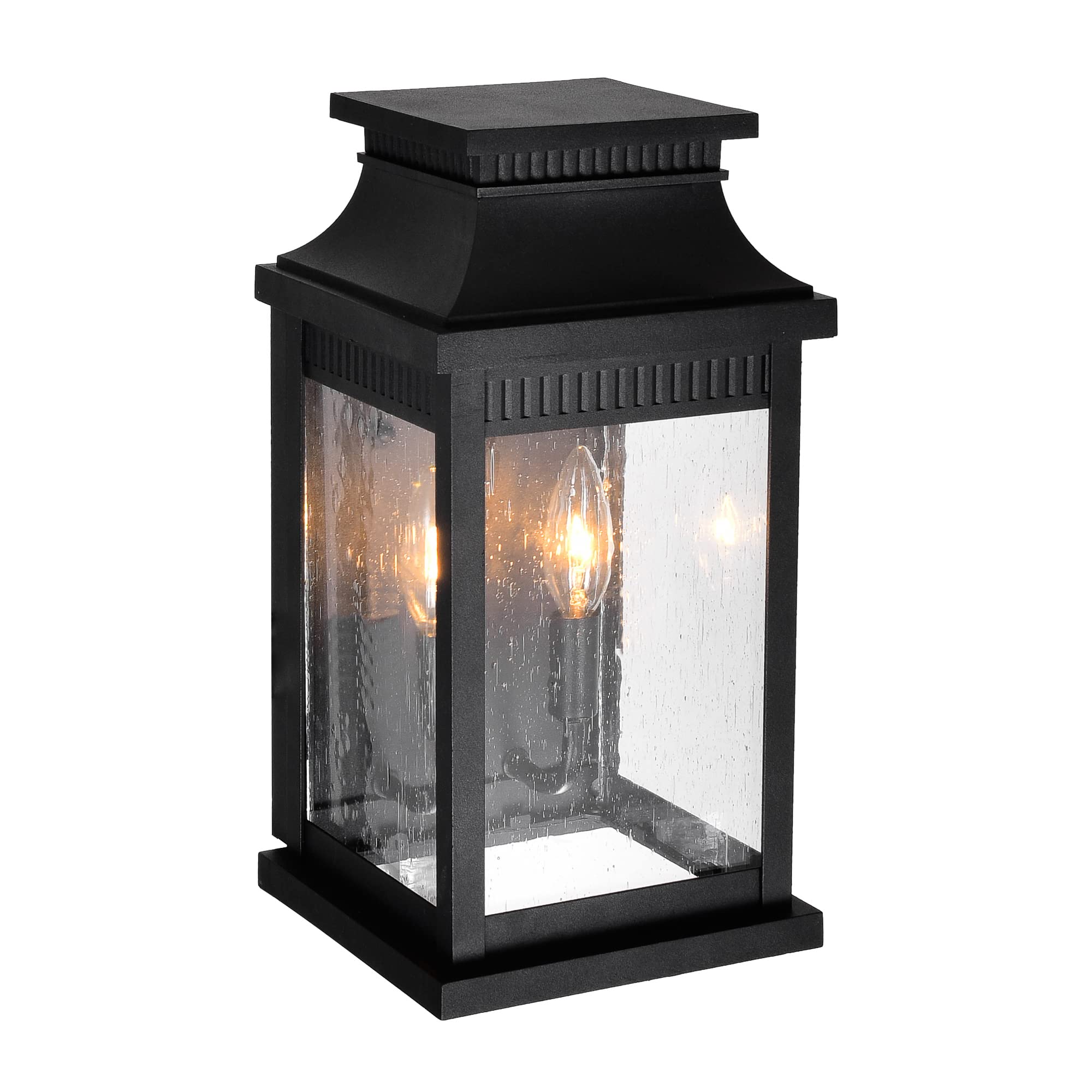 CWI Lighting Milford 2 Light Metal Outdoor Wall Lantern in Black