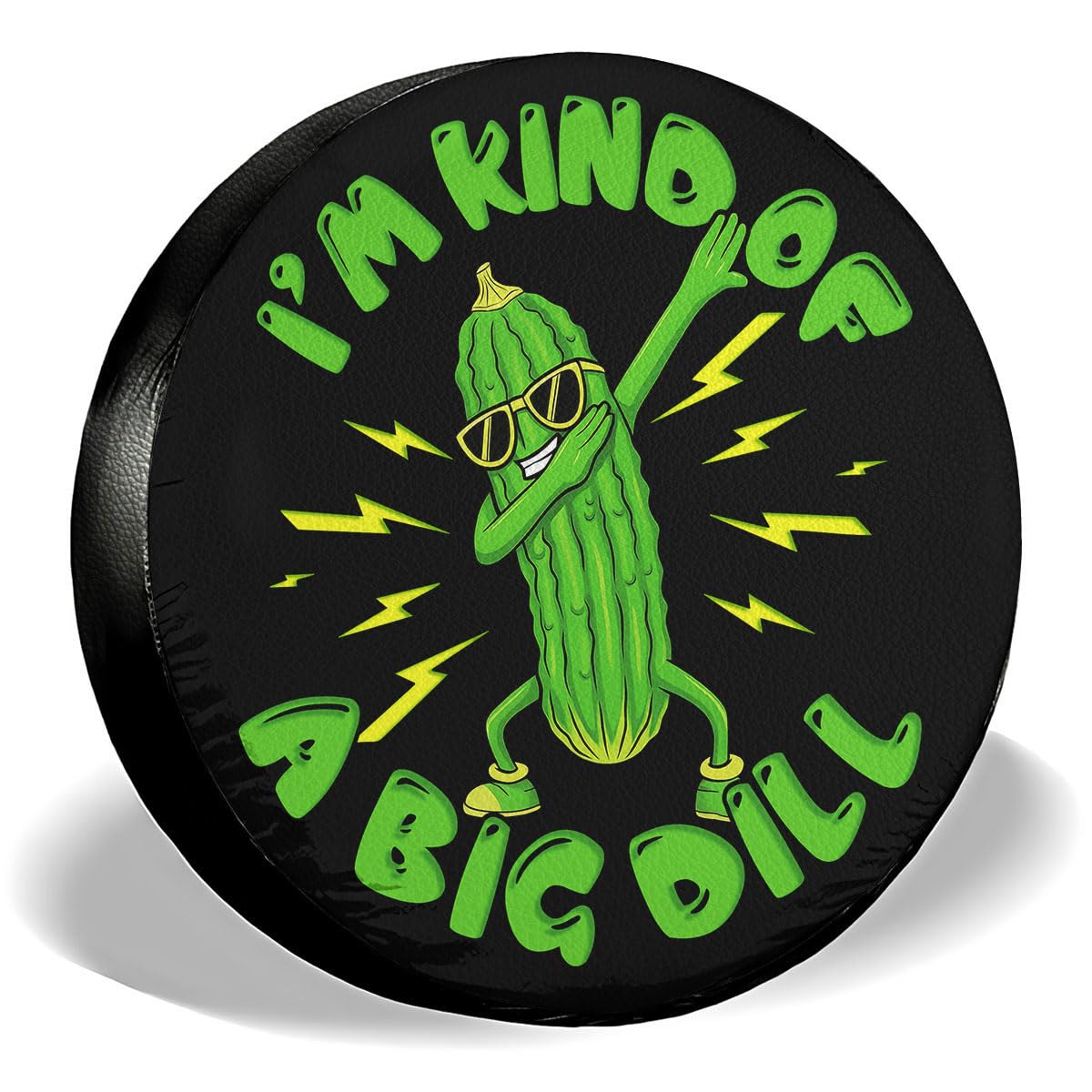 GENANY Funny Pickle Dill Spare Tire Cover for RV Trailer, Waterproof, No Camera Hole, Size 16 Fits 29-31 Inch