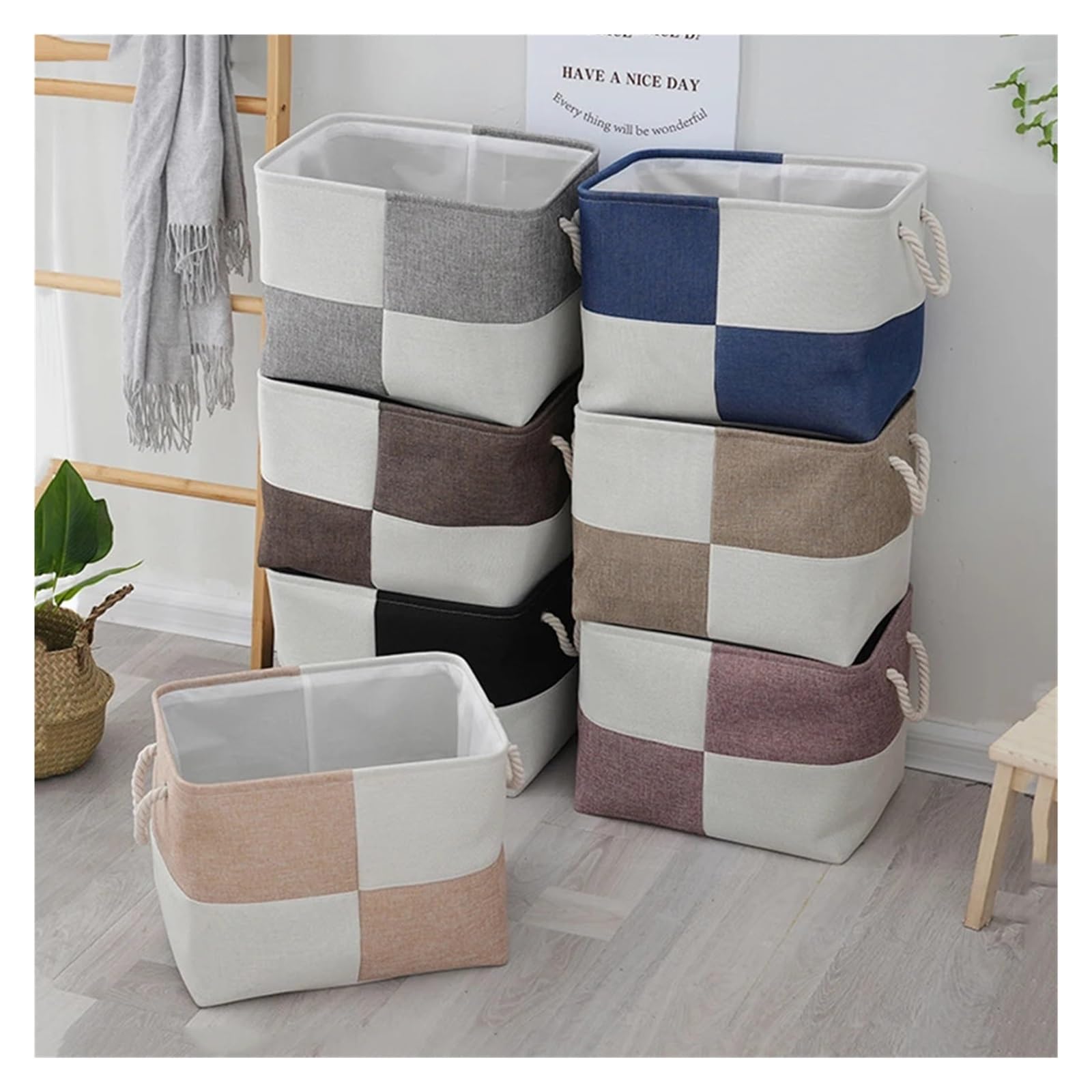 MRKU Boîte de Rangement pour sous-vêtements et Chaussettes, Organiseur de Soutiens-Gorge, paniers Respirants, Articles ménagers Divers, Panier de tri, Panier à Linge Pliable