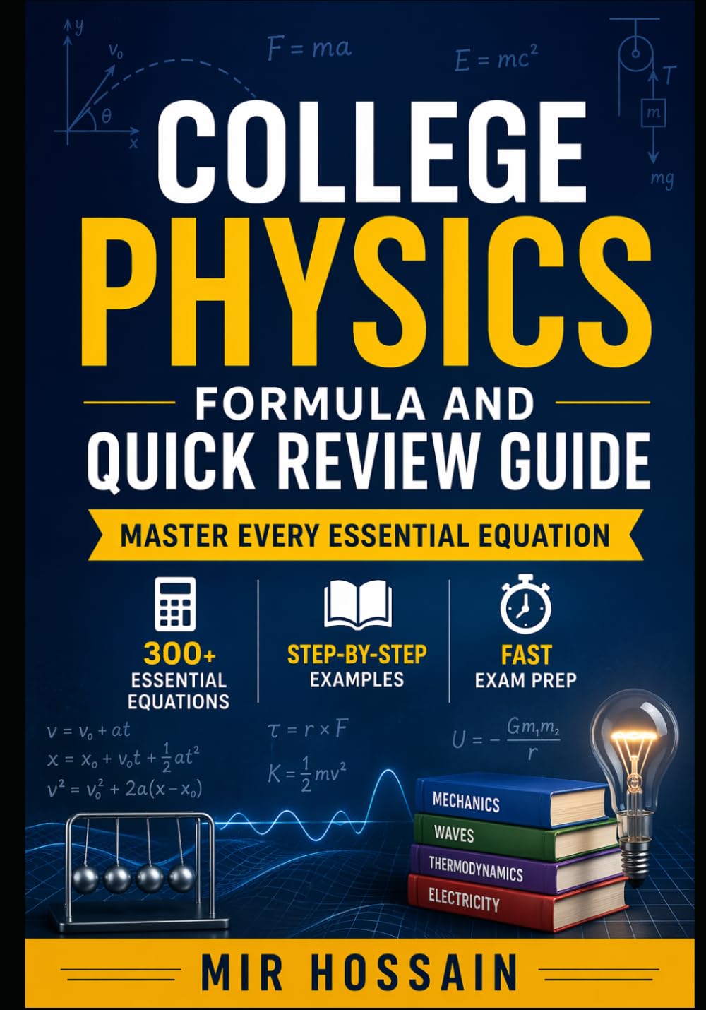 College Physics Formula and Quick Review Guide, Master Every Essential Equation: 300+ Essential Equations • Step-by-Step Examples • Fast Exam Prep