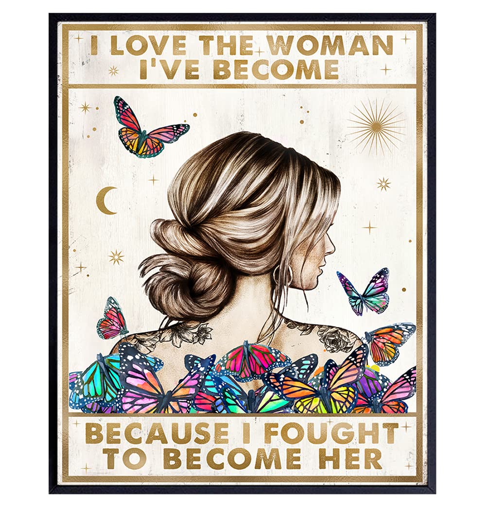 YELLOWBIRD ART & DESIGN Boho Butterflies Hippie Wall Art & Decor - Positive Quotes Inspiration Room decoration Motivational poster - Encouragement