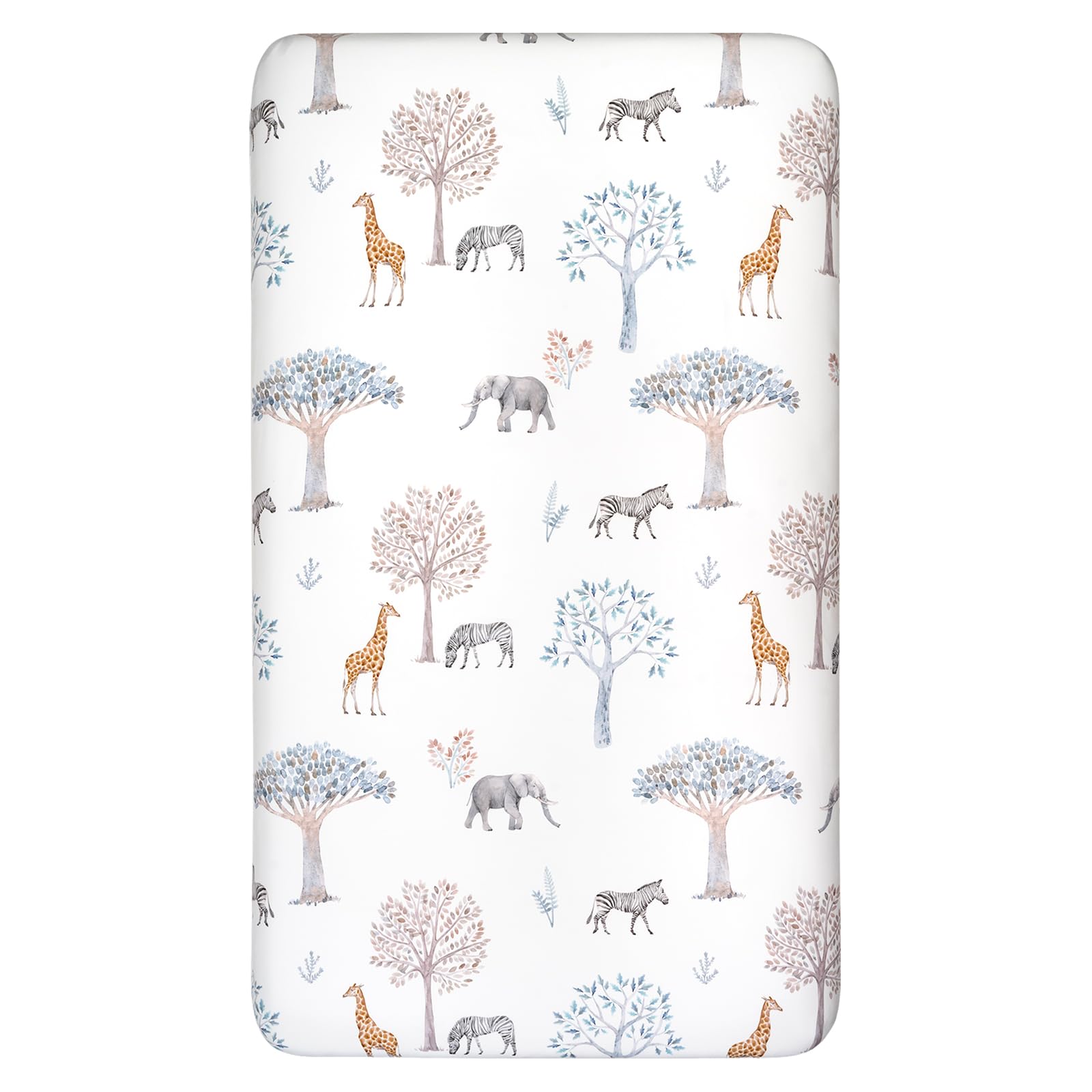 GLLQUEN BABY 140 x 70cm Cot Bed Fitted, Moses Basket Fitted Sheets 1pack, 100% Microfiber Oeko-tex100 Cozy and Breathable, Crib Newborn Sheets Fitted for Baby, Easy Care Pram Fitted Sheet(Jungle)OEKO-TEX STANDARD 100