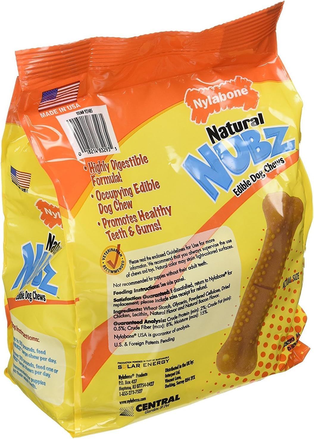 Nylabone Natural Nubz Kauspielzeug für Hunde, essbar, 66 Stück, 3,5 kg Insgesamt (3 x 1,2 kg / 22 Stück pro Beutel)