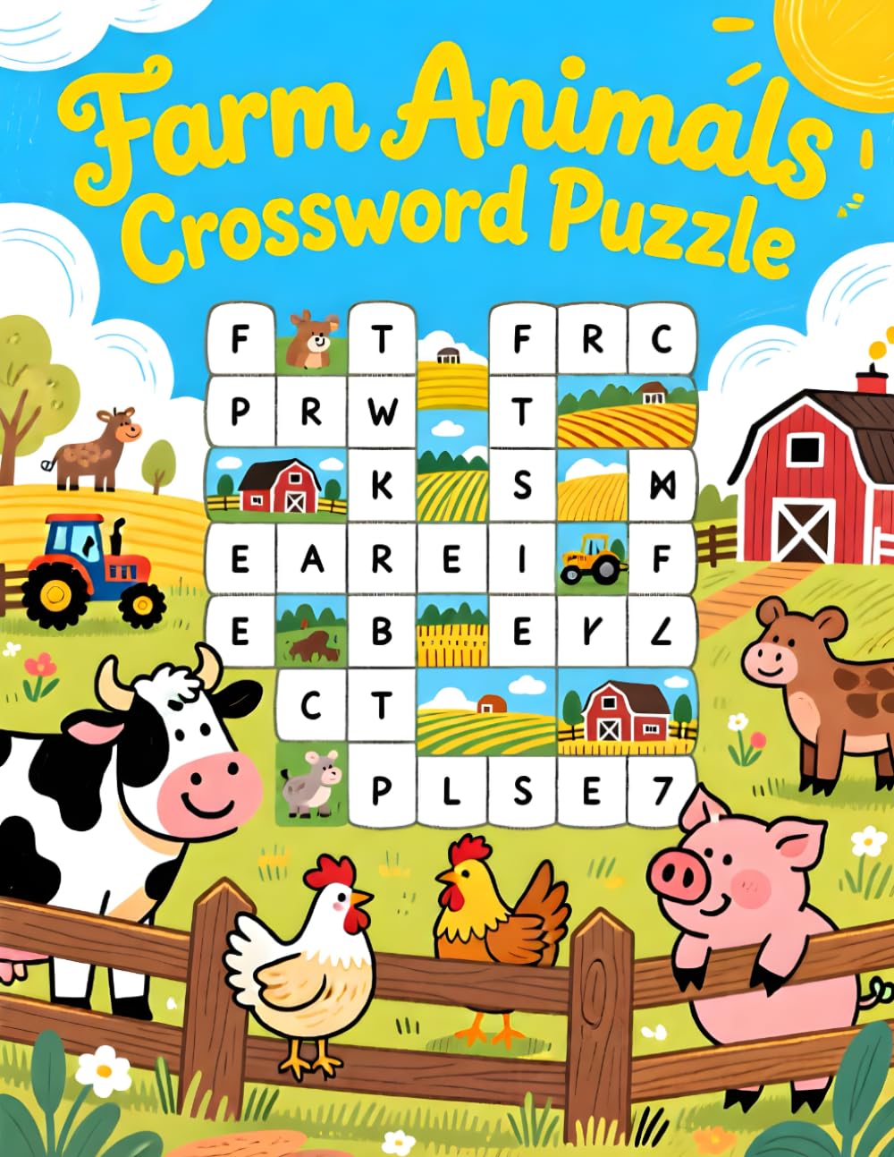Farm Animals Crossword Puzzle Book: Perfect Gift for any Occasion