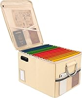 Vista 18 de TOMKID Archivador ignífugo con cerradura, organizador de documentos ignífugo, caja de archivos plegable, archivador con asa para certificaciones