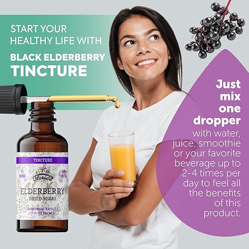 Miniatura 6 de Tinctura de arándano negro, extracto de arándanos negros orgánicos (Sambucus Nigra) extracto antioxidante para apoyo inmunológico, sin OMG en