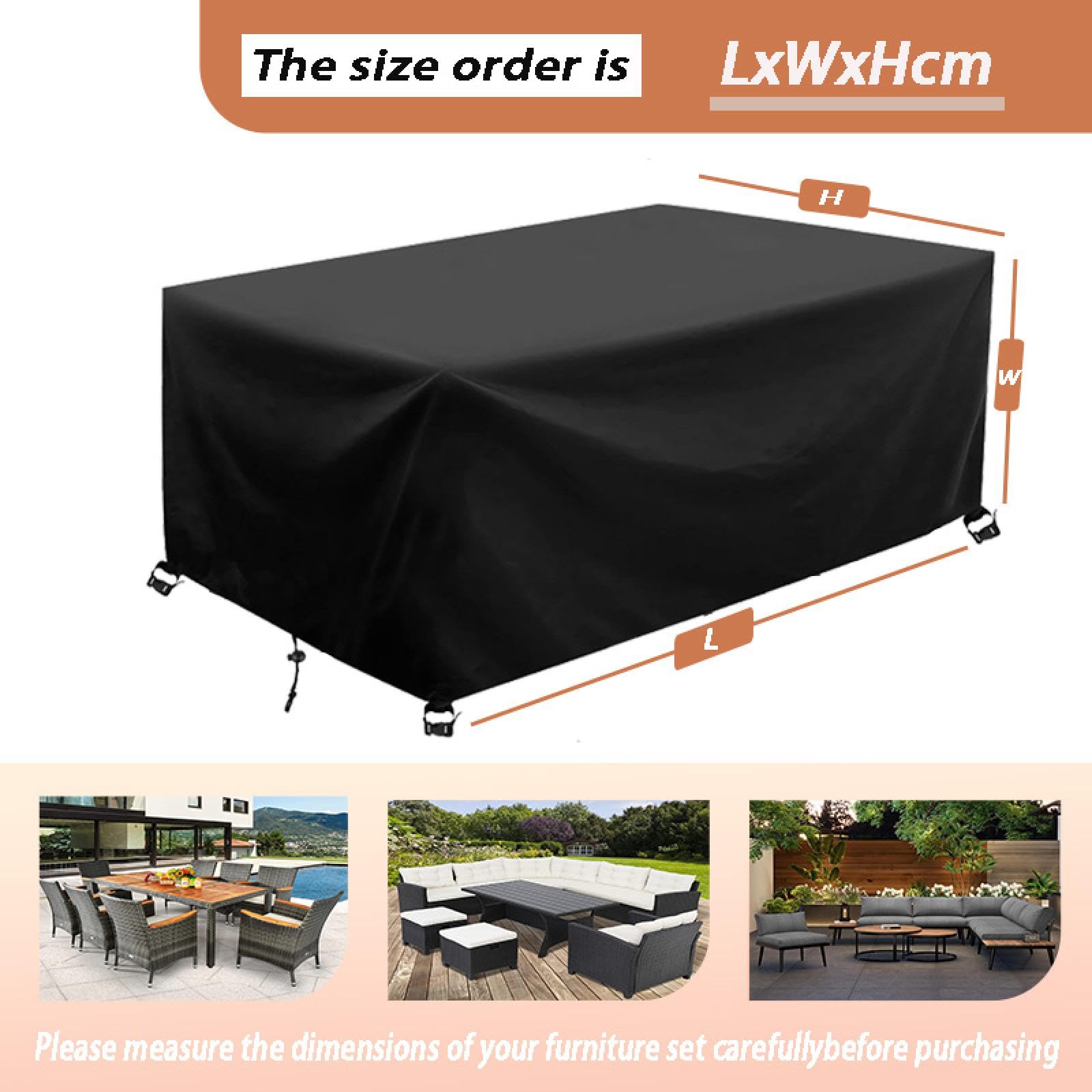 Bache Table Exterieur 160x110x80cm/LxWxH Housse de Table Jardin Imperméable,Housse de Protection Bâche Salon de Jardin Exterieur, Anti-UV 600D Tissu Oxford avec Boucles Et Cordon De Serrage
