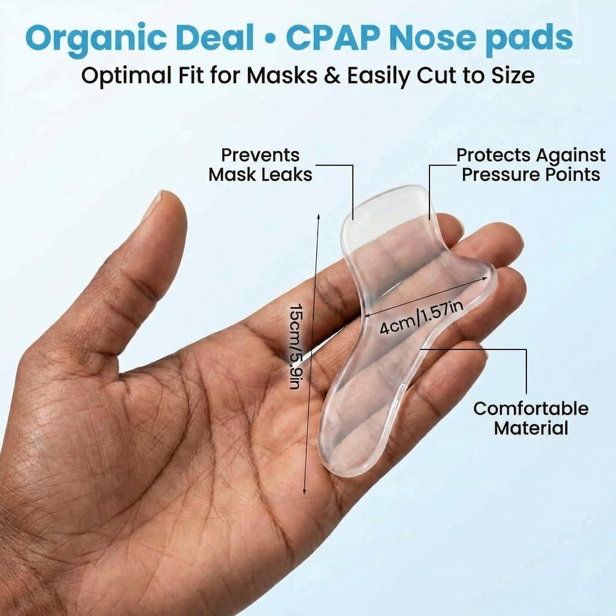 Almohadillas de Gel Nasal para CPAP - Tapón de Fugas de Máscara CPAP - Protector Nasal de Gel - Almohadilla Nasal CPAP - Adaptador de Gel de Máscara CPAP (paquete de 5)