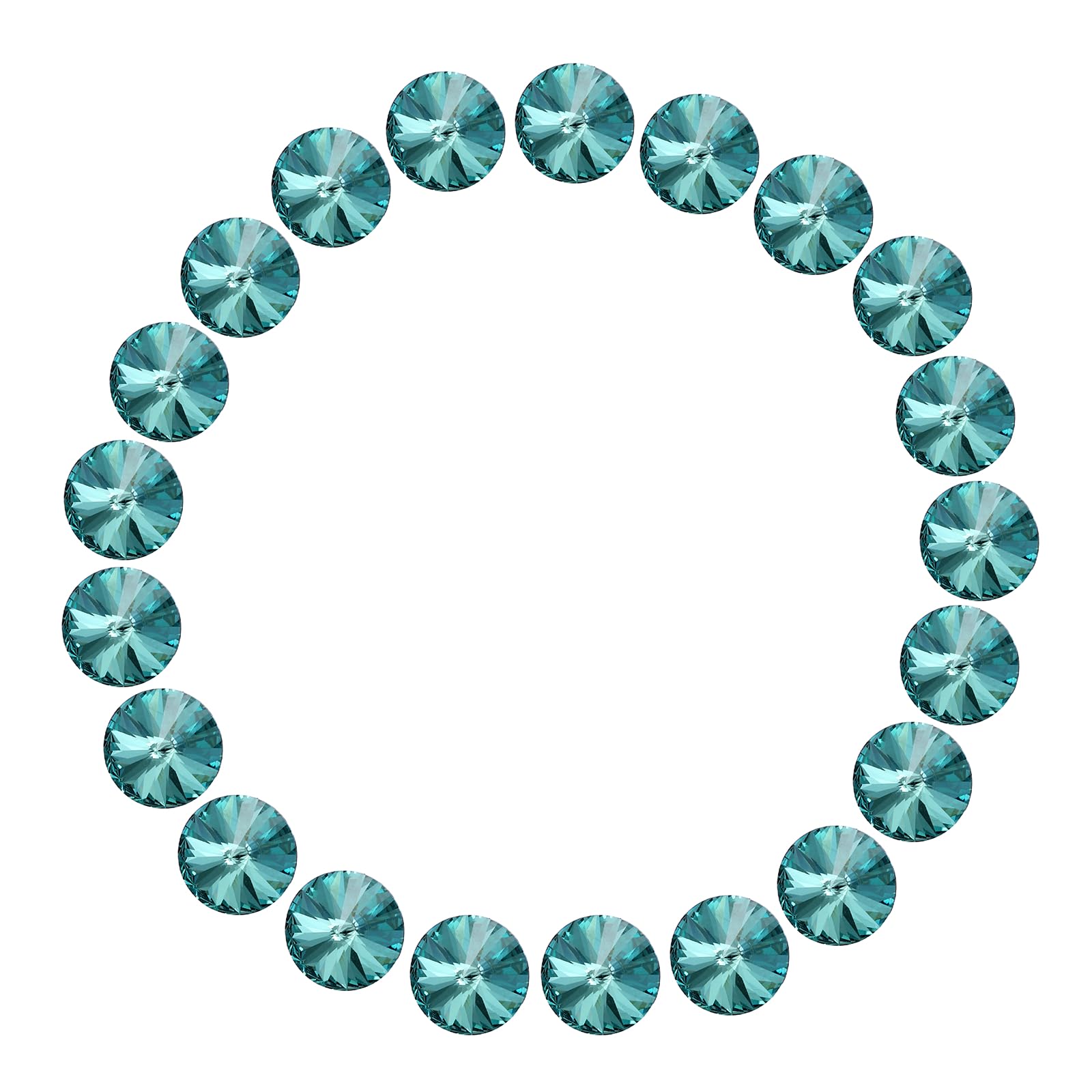 Diamantes de imitación redondos de cristal rosa con tallado facetado para alta costura 20 unidades