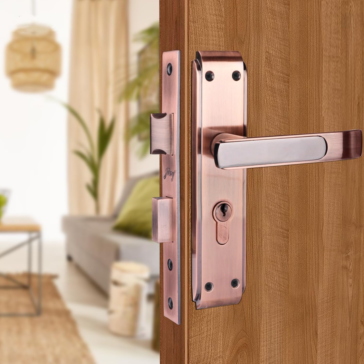 Godrej Mortise Lock I Mortise Door Handle Lock for Main & Internal Door in Residential & Commercial Spaces I Gloria - 1 CK (Black Antique Copper) (B0CJVC6SY4) Amazon Price History, Amazon Price Tracker
