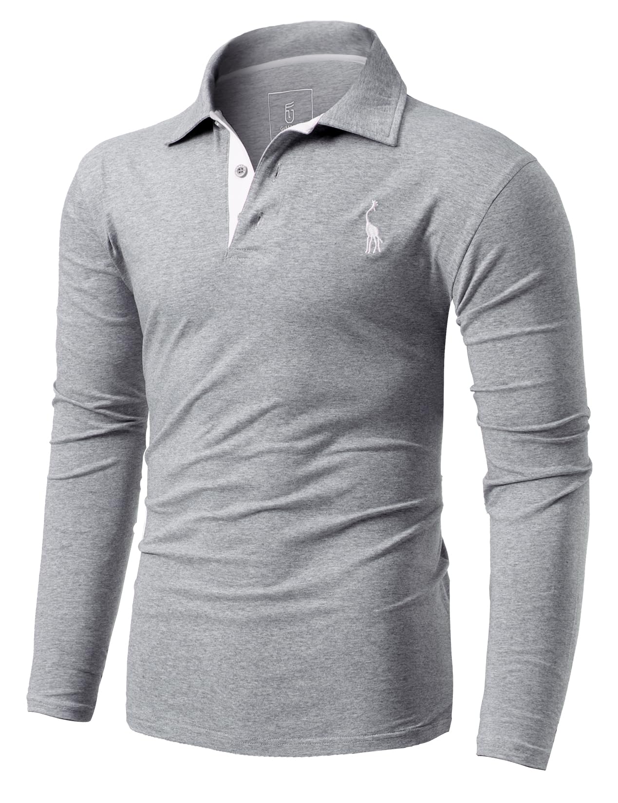 GLESTORE Polo Uomo Manica Lunga Maglietta Uomo T-Shirt Cotone Polo Lavoro Uomo