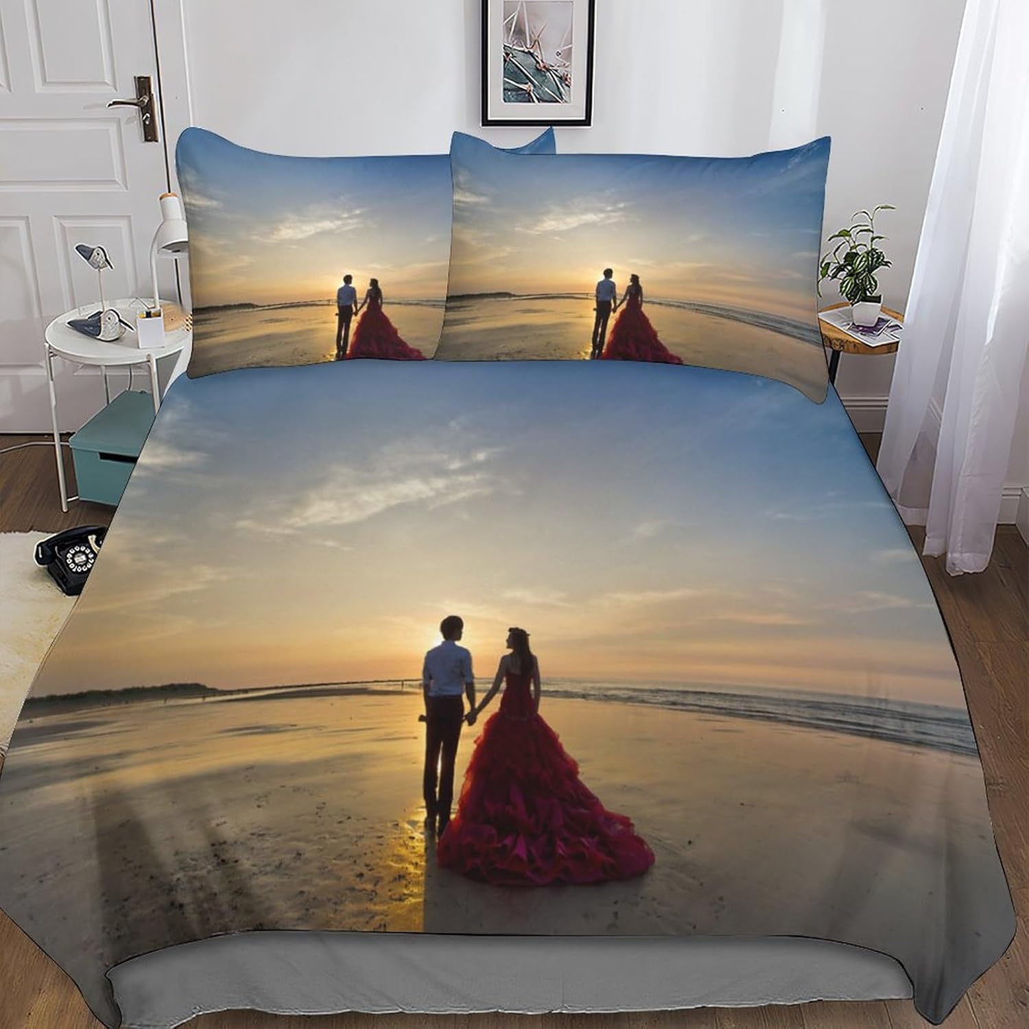 Housse de couette 260x240 Saint-Valentin en microfibre pour des nuits de cocooning en amoureux