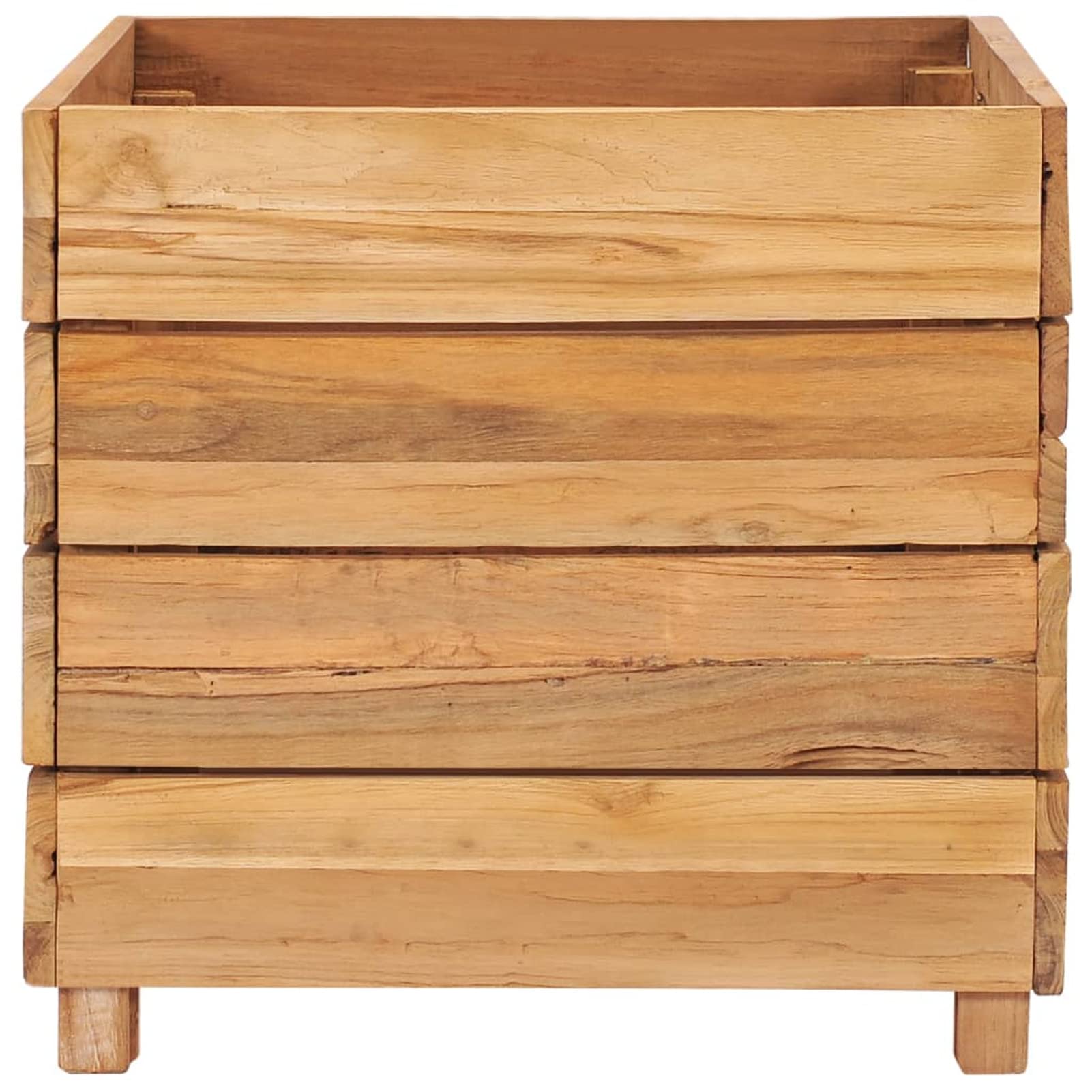 Hochbeet, Palettenrahmen, Hochteich, Gemüsebeet, Kräuterregal Balkon, Blumenbeet, Kräuterspirale, Tomatenbeet, Pflanzhochbeet, 50x40x38 cm Teak Altholz und Stahl