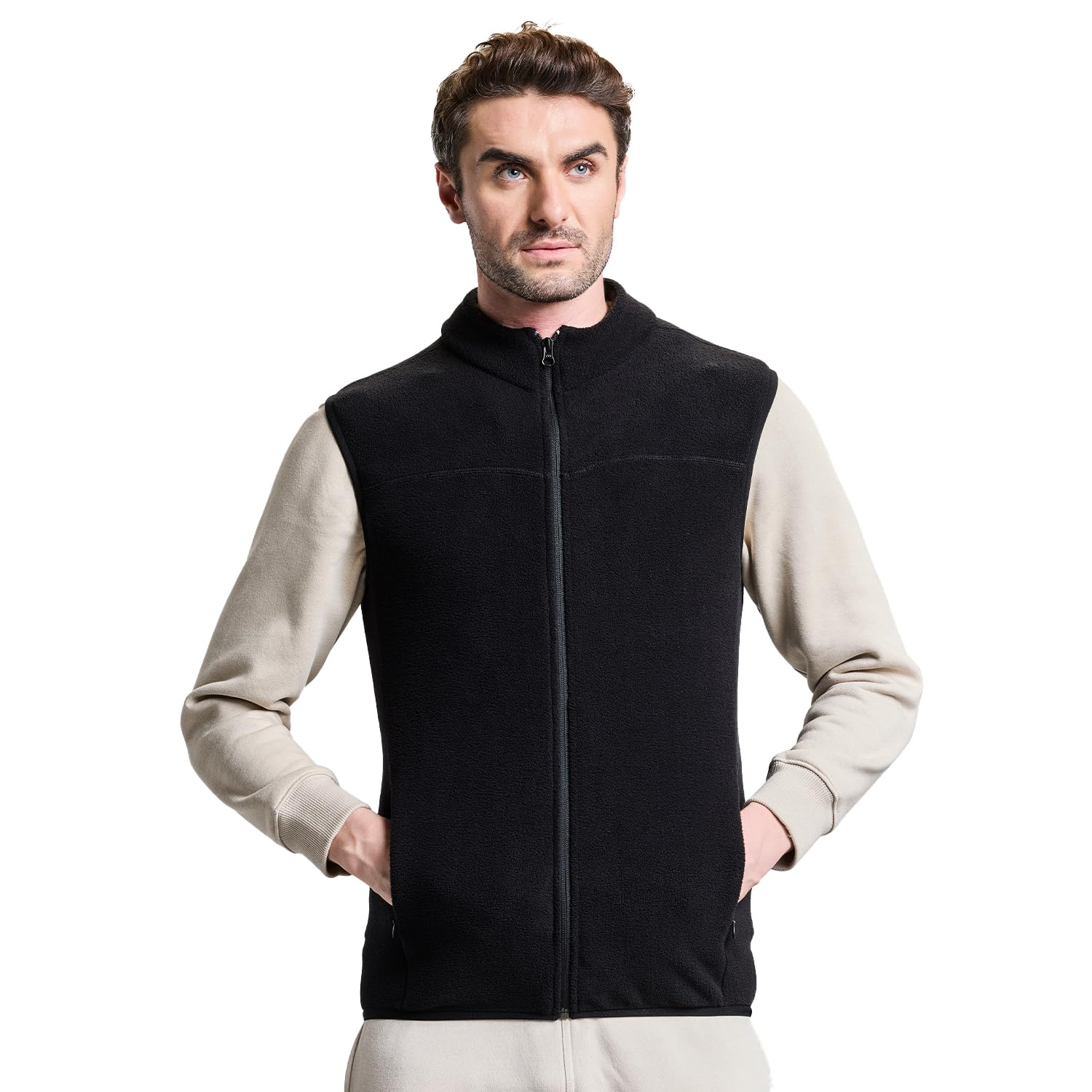 Boldfit Sleeveless Full Zipper Jacket For Men & Boys High Neck Fleece Winter Jackets For Men Thermal Insulation Mens Jacket Anti Pilling Winter Wear For Men Sleeveless Winter Jacket For Men Black-image-17
