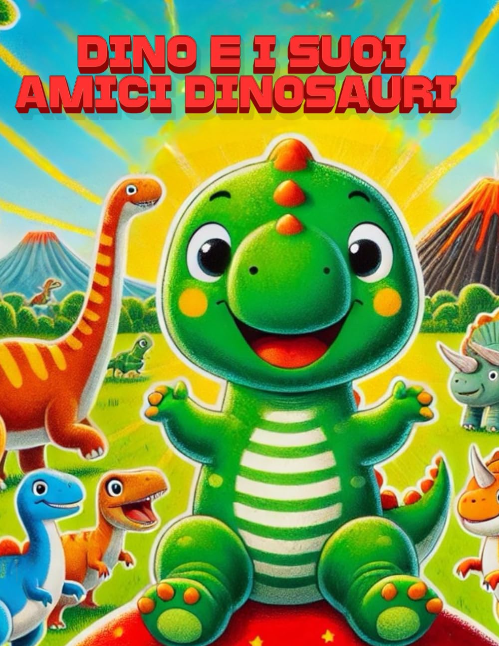 DINO E SUOI AMICI DINOSAURI: Scopri Dino e le sue avventure in questo bellissimo libro da colorare! Ogni pagina racconta una storia con immagini ... stimolare la fantasia dei bambini (4-7 anni)