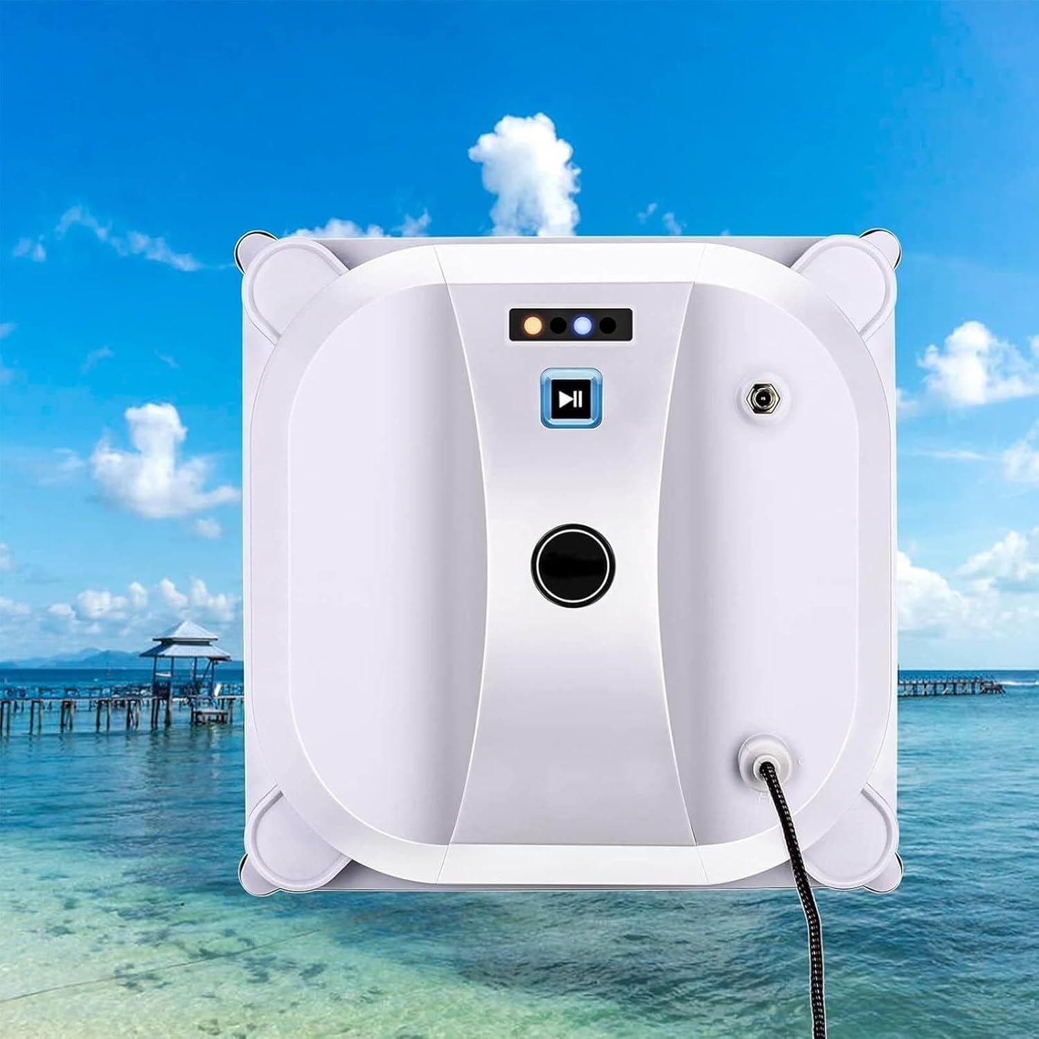 Smart Glass Cleaning Robotic,2800PA Suction Power Automatic Window Cleaning Robot,Window Cleaner Robot with Remote Control, for Window, Glass, Marble Wall