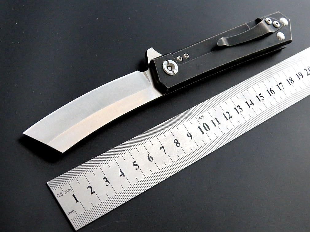 Eafengrow EF97 Pocket Knife Folding Knives D2 Steel Blade Titanium Handle Camping Outdoor Tools Knife EDC Hand Tool (black)