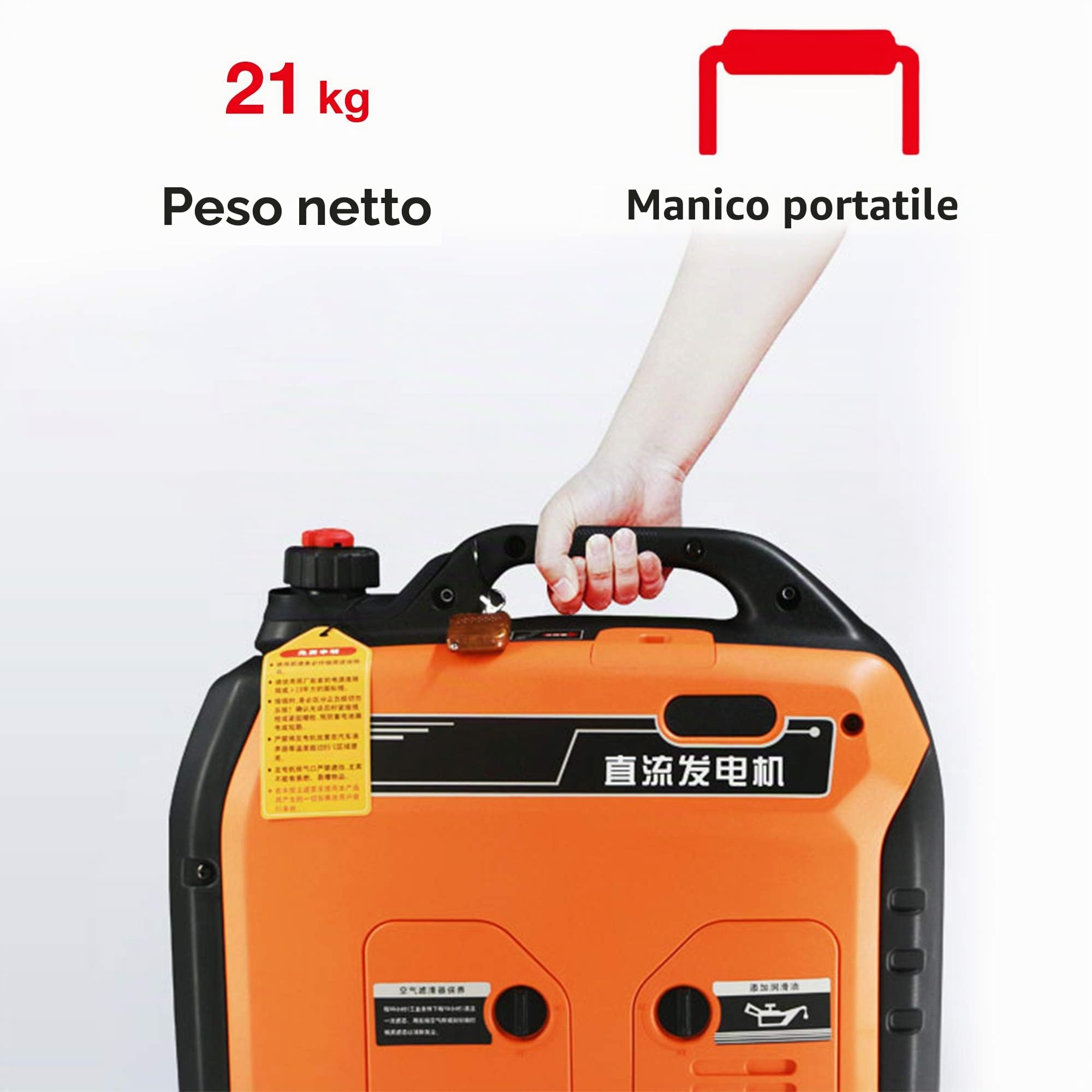 TGHY Generatore 24V DC Generatore di Corrente Inverter da 1800 Watt Silenzioso e Leggero Alimentazione di Backup per Apparecchi Elettrici di Bordo per Camion e Camper