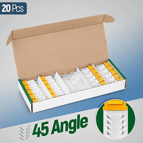 Miniatura 273 de Everest - Paquete de 50 conectores Keystone RJ45 Cat6 en ángulo de 45°, color blanco, conectores RJ45 hembra de perfil delgado, conector Keystone