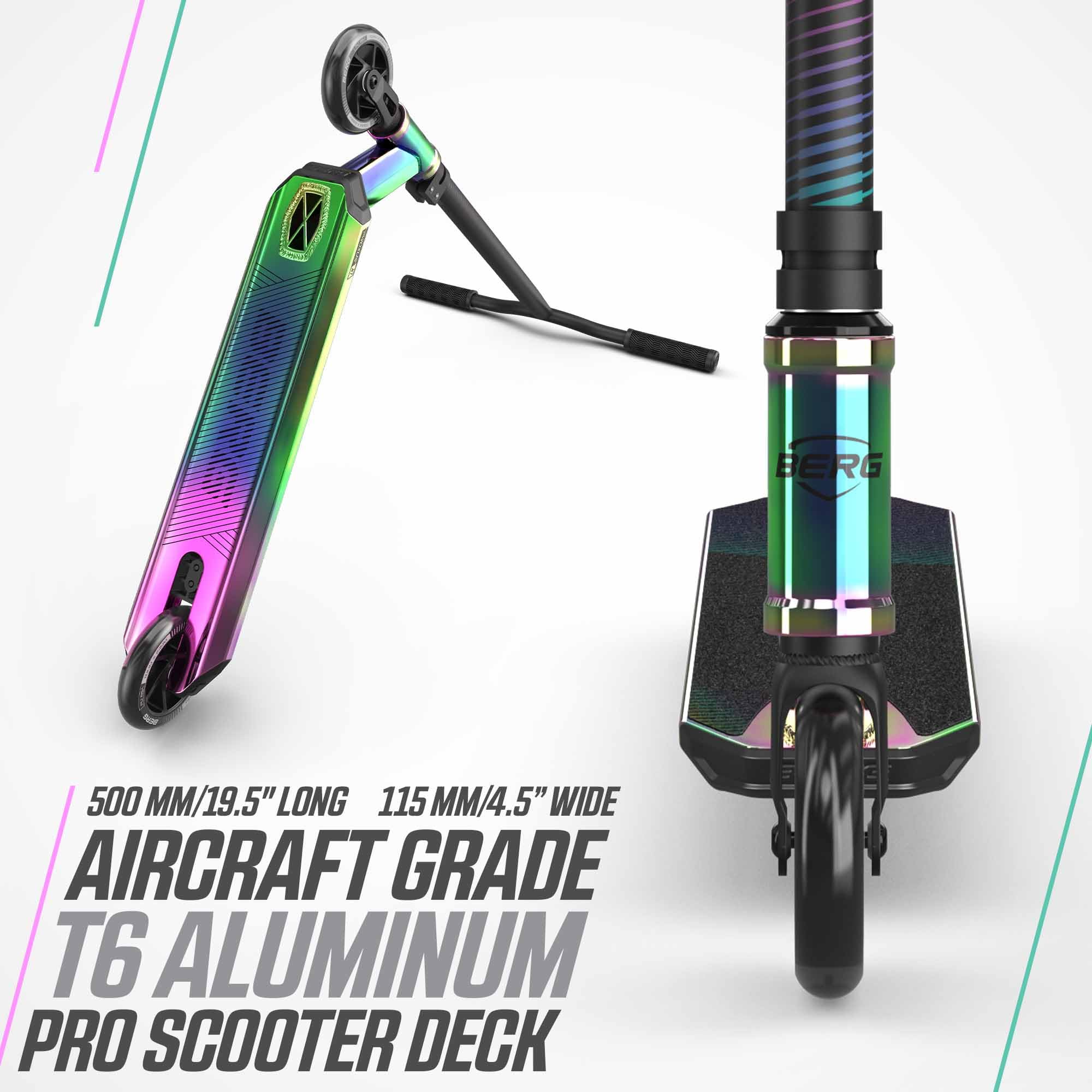 BERG Proxus X1 Stuntscooter für Kinder | Freestyle Scooter für Skatepark & Straße | Aluminium Deck 500 mm | 110 mm Räder | ABEC 9 Lager | IHC Kompression | Leicht & Stabil