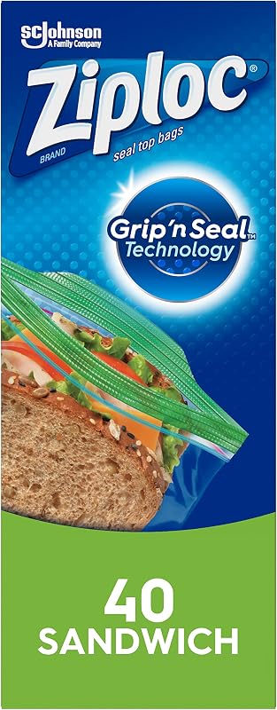 Ziploc Sandwich Bags, Easy Open Tabs, 40 Count
