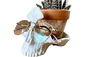 Twinkling Black Sculpted Skull Bowl - Goth Decor, Skeleton Vase, Desk Organizer