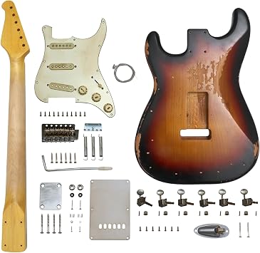 DIY Electric Guitar Kit ST Style Heavy Relic with Alder Body