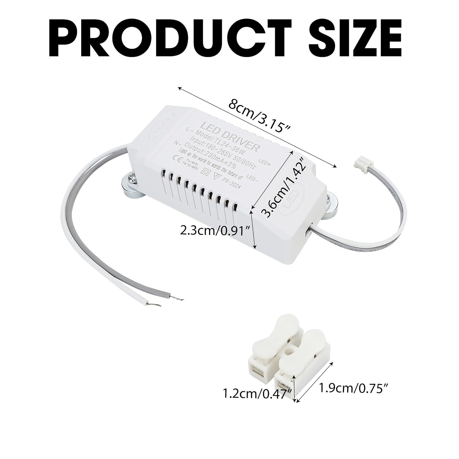 LED Driver 24-36W 230mA, AC 176/180-265V to DC 75-126V, Constant Current Power Supply Transformer for LED Panel Light, Ceiling Light, Downlight Replacement