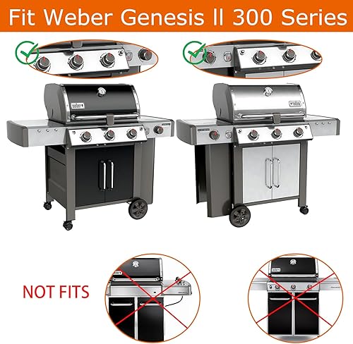 Miniatura 6 de 6788 Plancha de tamaño completo para parrillas de gas Weber GS4 Genesis II serie 300, inserto de parrilla superior plana con asas para Weber Genesis