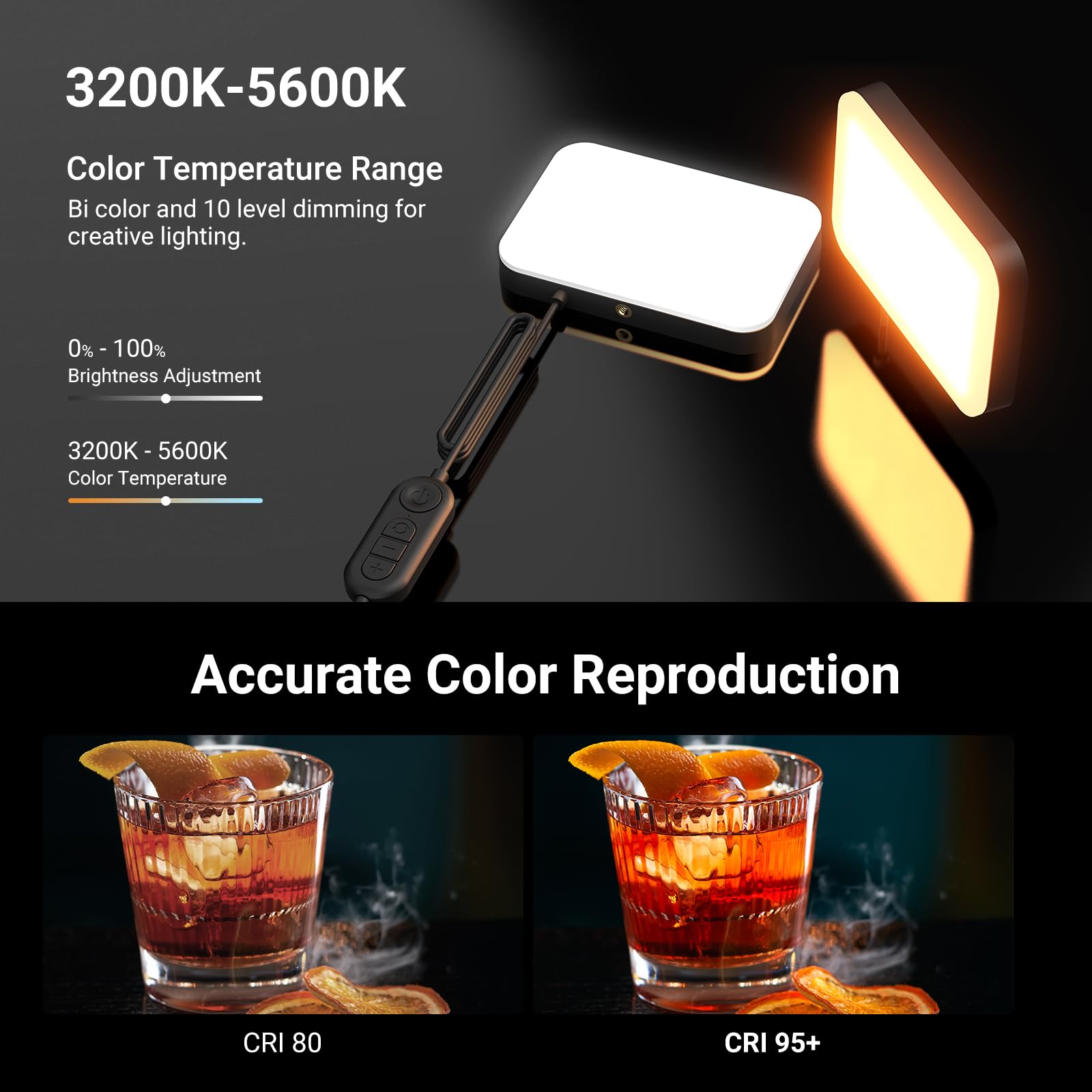 NEEWER BASICS BP132 zestaw oświetlenia LED do oświetlenia wideo, 15.7 cm, ściemniana, przenośna lampa studyjna ze statywem 134.6 cm, 3200K-5600K/CRI95+ 810lux do nagrywania wideo, strumieniowego