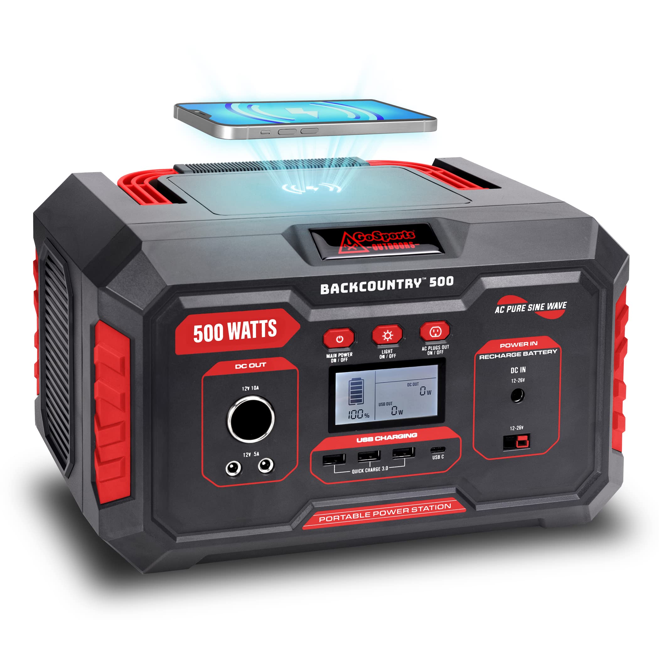 Backcountry Portable Power Stations 300W 500W or 1000W - Solar Generator Lithium Backup Battery with Power Outlet USB