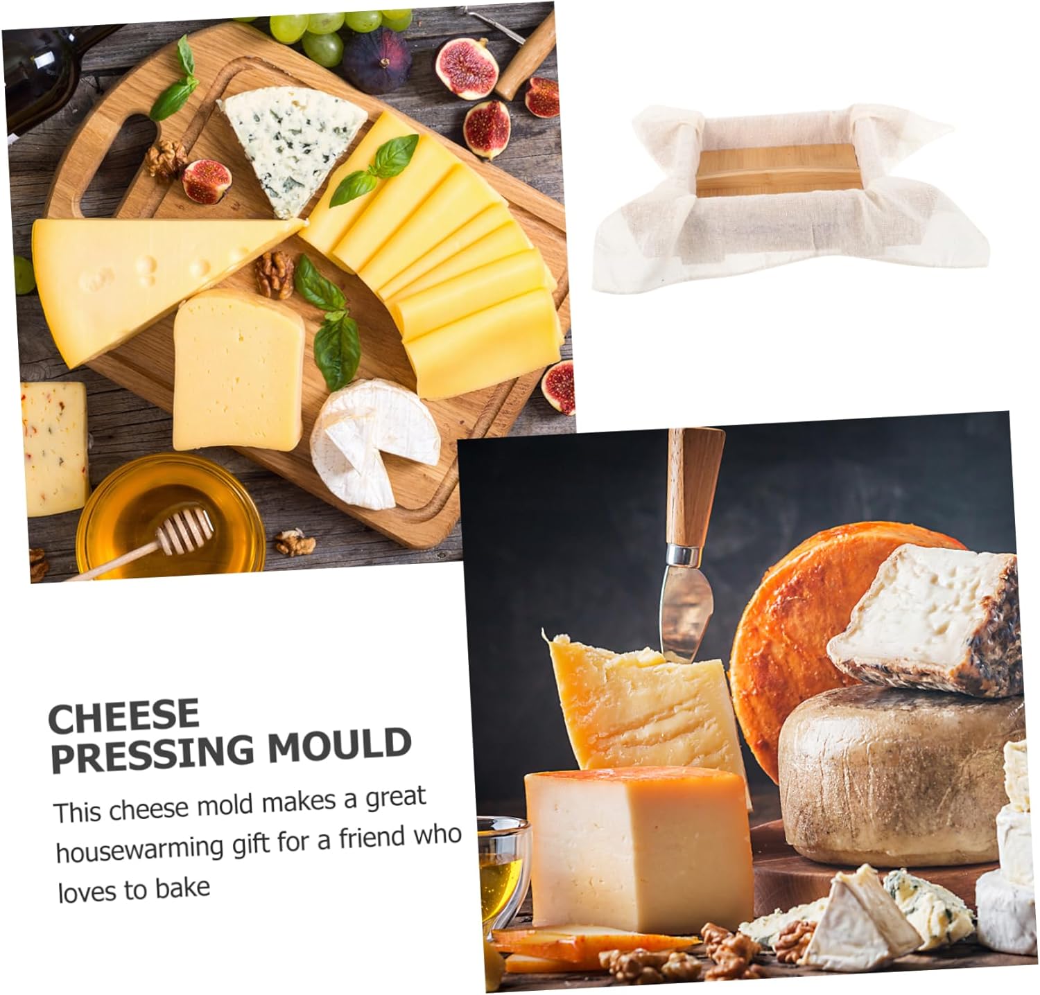 ABOOFAN Wooden Cheese Press Mould Kit DIY Tofu Maker with Lid Adjustable Cheese Press Tool Tofu Kitchen Essential for Cooking Enthusiasts