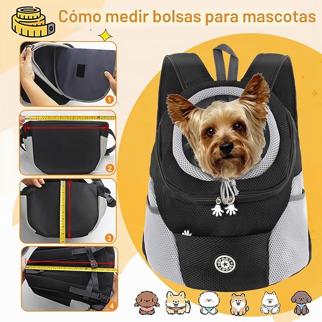 Foto 4 de 7 de M MUNCASO Mochila Transportadora para Perros y Gatos, Bolsa de Viaje para Mascotas