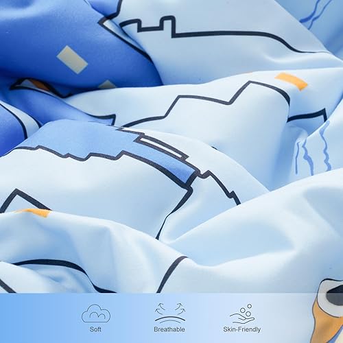 Miniatura 5 de david's kids Juego de ropa de cama de 4 piezas para niños pequeños, suave y transpirable, incluye edredón acolchado, sábana encimera, sábana bajera